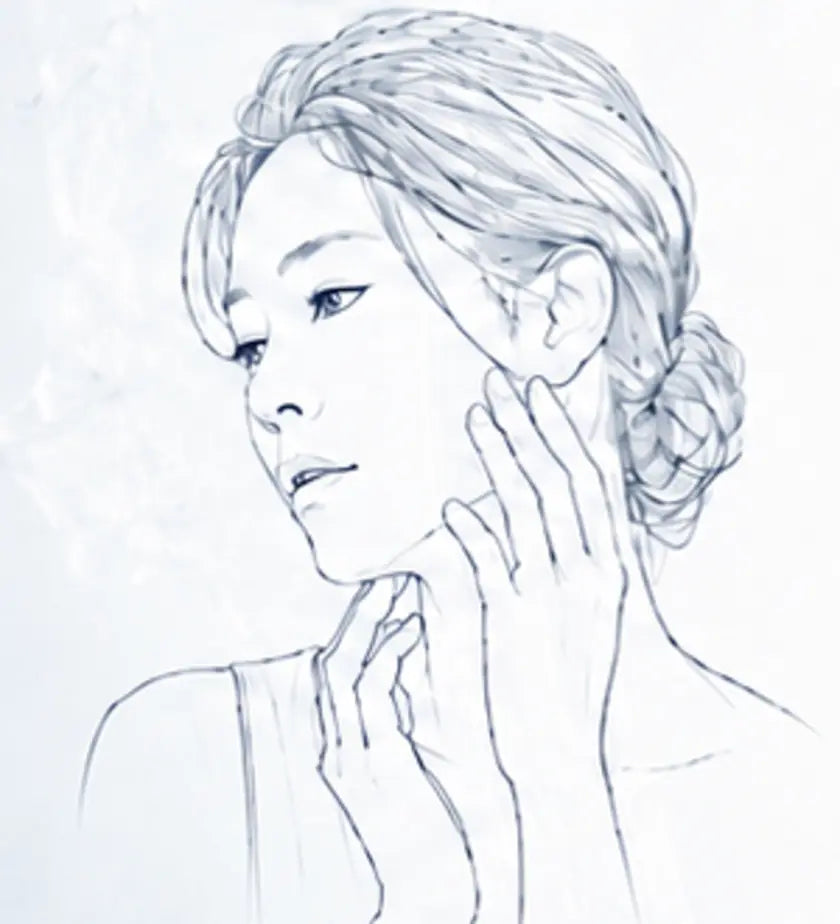 ハリ不足を気にする女性の線画