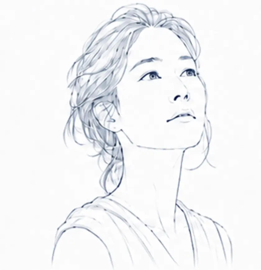 肌のくすみを気にする女性の線画